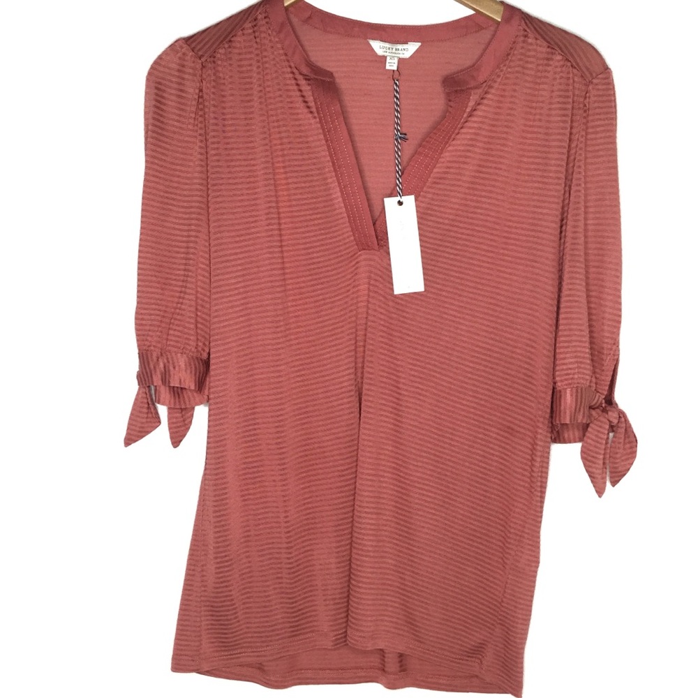 Lucky Brand Orange Sheer Women’s Top Size XS